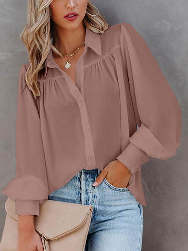 Turn-down Collar Blouse