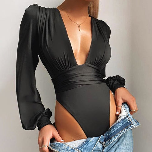 Deep V Neck Bodysuit