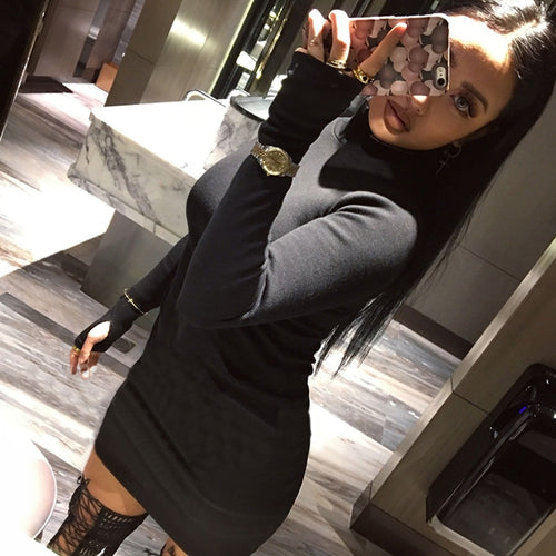 Knitted Long Sleeve Bodycon Dress